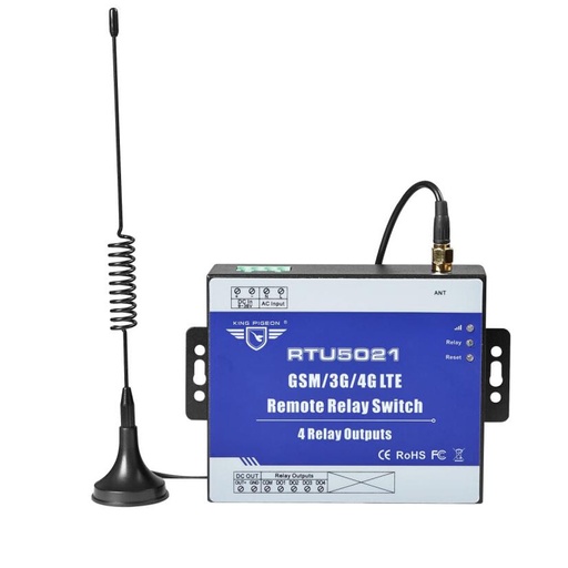 [RTU5021-HK] 無線GSM 3G 4G繼電器開關SMS遙控器4繼電器輸出SMS應用程序計時器Web設置IOT
