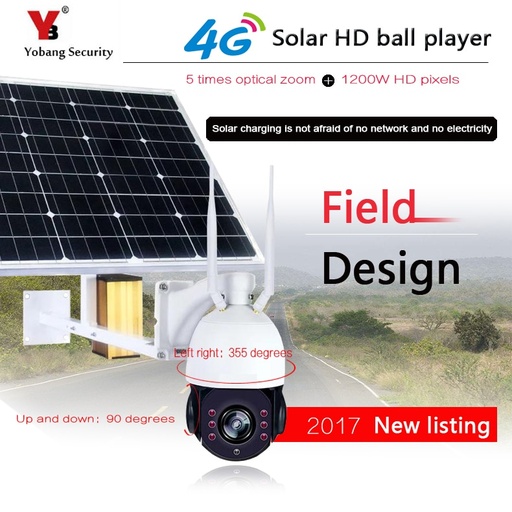 [SOLARCAM4G-HK] Yobangsecurity 1080P 2.0m 5x光學變焦太陽能電池監視閉路電視攝像機WiFi戶外