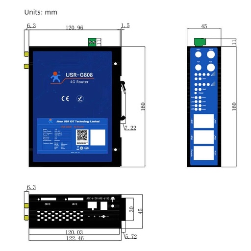 [USR-G808-HK] 工業4G多蜂窩路由器雙SIM SIM LTE卡插槽安全無線連接路由器DIN-RAIL安裝M2M IoT應用