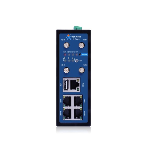[USR-G809-HK] 4G LTE工業手機VPN路由器USR-G809 IoT設備4 LAN和1 WAN以太網端口