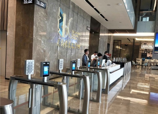 [WCAM101119340041-HK] 通過面部識別機訪問控制系統入口旋轉柵門門解鎖