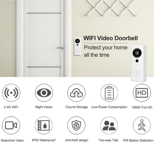 [WCAM101119340360-HK] 深圳工廠智能家居Dingdong Doorbell 1080P智能手機無線WiFi視頻門鈴相機