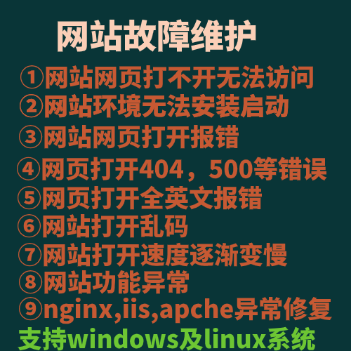 [website_fix-HK] 網站損毀修復寶塔無法訪問打開報錯功能異常打開慢亂碼報錯維護